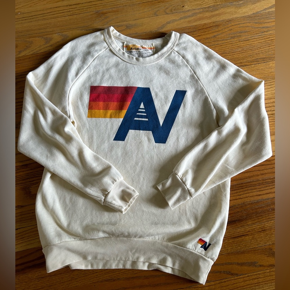 Aviator Nation Off White Sweatshirt Size L